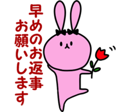 A pink rabbit and white panda sticker #8220619