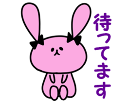 A pink rabbit and white panda sticker #8220623