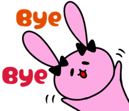 A pink rabbit and white panda sticker #8220632