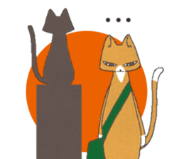 Cat by train sticker #8221059