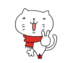 The cat which wore a red muffler sticker #8231375