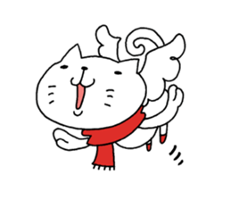 The cat which wore a red muffler sticker #8231377