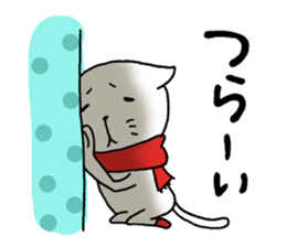 The cat which wore a red muffler sticker #8231391