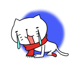 The cat which wore a red muffler sticker #8231392