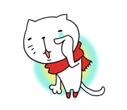 The cat which wore a red muffler sticker #8231393