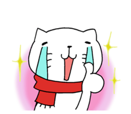 The cat which wore a red muffler sticker #8231395