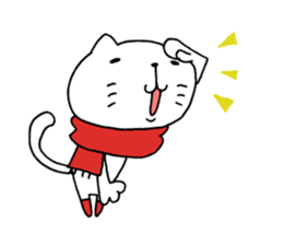 The cat which wore a red muffler sticker #8231404