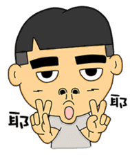 Thick eyebrows Boy sticker #8234279