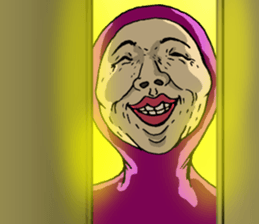 They`re tights, but it`s a smiling face. sticker #8234371