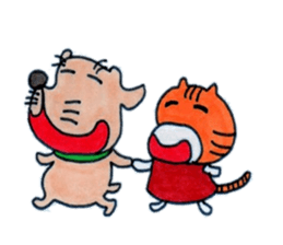 Ponta of dog and Mie of cat sticker #8237301
