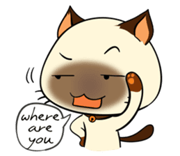 Wichienmas,  Happy Siamese Cat. sticker #8238156