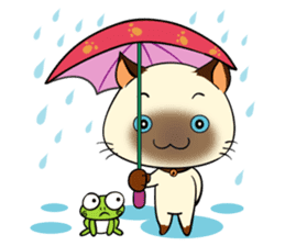 Wichienmas, Happy Siamese Cat. sticker #8238166