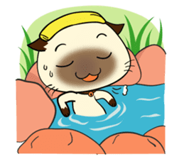 Wichienmas, Happy Siamese Cat. sticker #8238169