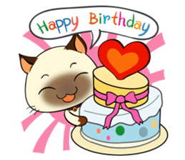 Wichienmas,  Happy Siamese Cat. sticker #8238170