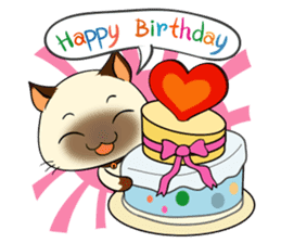 Wichienmas, Happy Siamese Cat. sticker #8238170