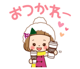 The winter clothes sticker of the girl. sticker #8238454