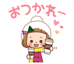 The winter clothes sticker of the girl. sticker #8238454