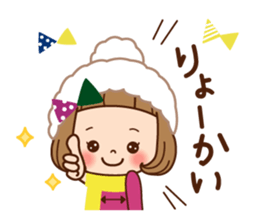 The winter clothes sticker of the girl. sticker #8238455