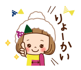 The winter clothes sticker of the girl. sticker #8238455