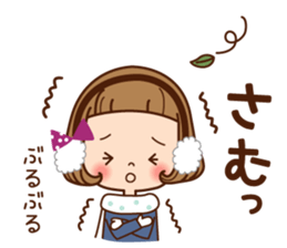 The winter clothes sticker of the girl. sticker #8238456