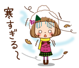The winter clothes sticker of the girl. sticker #8238457