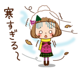 The winter clothes sticker of the girl. sticker #8238457