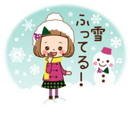 The winter clothes sticker of the girl. sticker #8238458