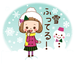 The winter clothes sticker of the girl. sticker #8238458