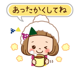 The winter clothes sticker of the girl. sticker #8238459