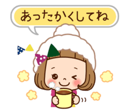 The winter clothes sticker of the girl. sticker #8238459