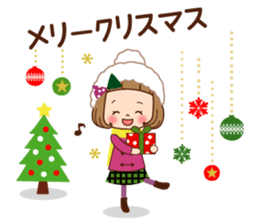 The winter clothes sticker of the girl. sticker #8238462