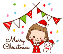 The winter clothes sticker of the girl. sticker #8238463