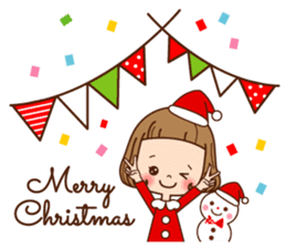 The winter clothes sticker of the girl. sticker #8238463