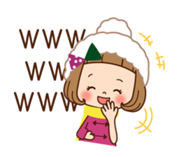 The winter clothes sticker of the girl. sticker #8238470