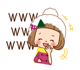 The winter clothes sticker of the girl. sticker #8238470