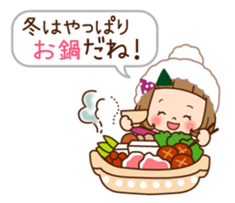 The winter clothes sticker of the girl. sticker #8238471