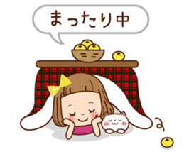 The winter clothes sticker of the girl. sticker #8238473