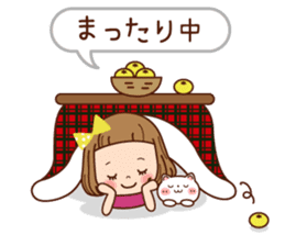 The winter clothes sticker of the girl. sticker #8238473