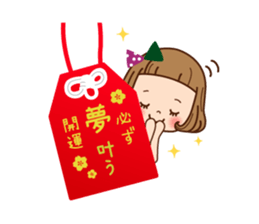 The winter clothes sticker of the girl. sticker #8238474