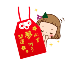 The winter clothes sticker of the girl. sticker #8238474