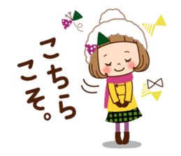 The winter clothes sticker of the girl. sticker #8238482