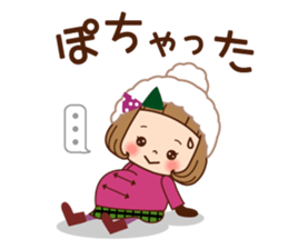 The winter clothes sticker of the girl. sticker #8238484