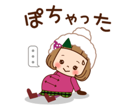 The winter clothes sticker of the girl. sticker #8238484