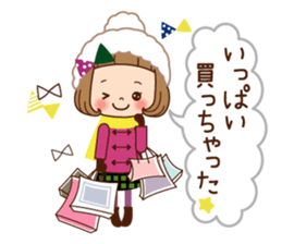 The winter clothes sticker of the girl. sticker #8238485