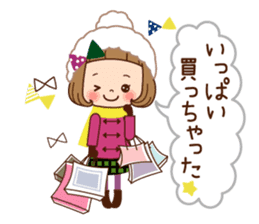 The winter clothes sticker of the girl. sticker #8238485