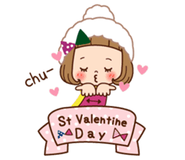 The winter clothes sticker of the girl. sticker #8238486