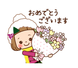 The winter clothes sticker of the girl. sticker #8238488