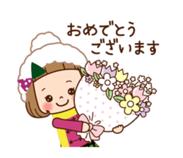 The winter clothes sticker of the girl. sticker #8238488