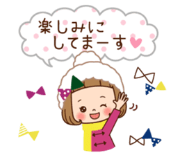 The winter clothes sticker of the girl. sticker #8238491