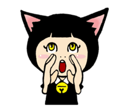 Daily life of black cat ear Tamako sticker #8239957